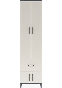Resim Arges Dolap 4 Raflı Tek Çekmeceli 4 Kapaklı 60x30x243 Antrasit-aytaşı Antrasit 