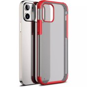 Resim Apple Iphone 12 Mini Kılıf Frosted Frame Kırmızı Microsonic