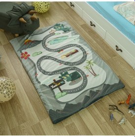 Resim Zooturak Peluş Çocuk Matı Boynuzlu Dinazor Pantos 100cm x 150cm 