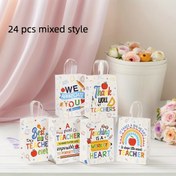 Resim 24 adet Şükran Günü Öğretmen Günü Temalı Çanta, Öğretmen Günü Element Baskısı, Altı Stil Karışık Paket, Öğretmen Günü, Açık Hava Partileri, Doğum Günü Hediye Çantaları, Evcil Hayvan Partileri, Depolama Çantaları, Hediye Çantaları, Elde Taşınan Hediyeler, Takı Depolama 
