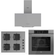 Resim Ferre Gri Set (D088 Gri Davlumbaz -SS208 Gri Ocak- QBL62CPR Gri Fırın) 