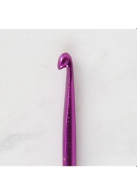 Resim Abarta 4,0mm Renkli Metal Uzun Gagalı Örgü Şiş Tunus Tığ 35cm-mor 1 Adet 