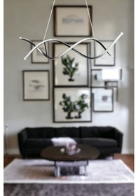 Resim Lumora Gri Renk Beyaz Ledli Cafe - Mutfak - Salon 2 Li Led Avize Gri 