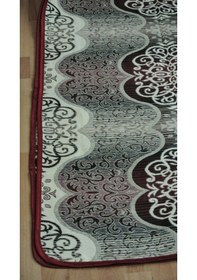 Resim Adaş Serme Osmanlı Desenli, Biyel Halı Örtüsü,Çok Amaçlı Kullanım Bordo 