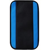 Resim 32x19cm Pu Karbon Fiber Deri Merkezi Koltuk Kutusu Kapağı Kayma Önleyici Ped Mavi 