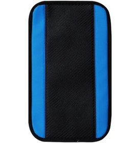 Resim 32x19cm Pu Karbon Fiber Deri Merkezi Koltuk Kutusu Kapağı Kayma Önleyici Ped Mavi 