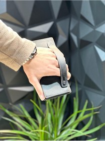 Resim Velse Telefon Bölmeli Unisex Hakiki Deri Telefon Hazneli Uzun Cüzdan Mıknatıslı Ve El Bantlı Cüzdan.macona Antrasit 