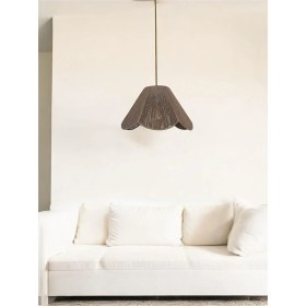 Resim Hasır El Yapımı Bohem Çiçek Şekilli Rustik Avize Salon Bebek Çocuk Odası Yatak Odası Avize 