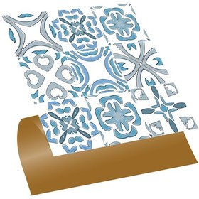 Resim Tink KENDİNDEN YAPIŞKANLI MAVİ KABUKİ DESENLİ PVC KARO 30X30 CM 