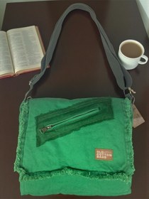 Resim Old Cotton Cargo Vintage Salaş Orta Boy Unisex Günlük Çapraz Postacı Tablet Çantası M 32 Cm X 27 Cm Yeşil 