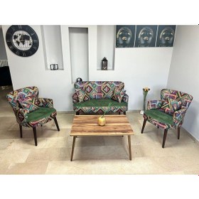 Resim Azra Mobilya Çay Seti Oturma Grubu Oturma Takımı Koltuk Takımı Ahşap Mobilya Takımı Balkon Bahçe Mobilyası Karışık Renk 