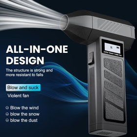Resim 1 adet DIYWORK Araba Kar Yıkanma Elektrikli Hava Püskürtme Aracı 130000 RPM 3 Hız Ayarlanabilir Turbojet Fan LED Işık ile, Tip-C Şarj ve Otomobil Parçaları Temizleme - Ev, Garaj, Açık Kullanım için Taşınabilir, Araba Püskürtme, Ergonomik Sap, Dayanıklı Yapı 