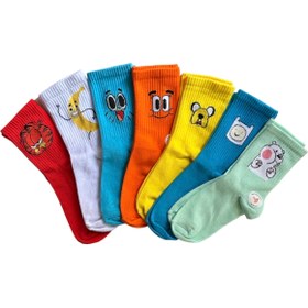 Resim 7”li Çizgi Film Anime Gumball Darwin Jake Finn Karakterli Neşeli Kolej Tenis Çorap 