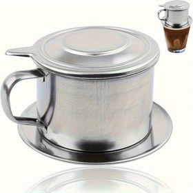 Resim 1 Adet Paslanmaz Çelik Damlalık Kahve Demliği Seti - Sızdırmaz Vietnam Tarzı İçeren, Evde Kullanım İçin Mükemmel ve Dayanıklı 