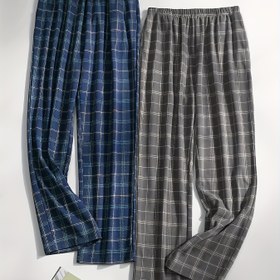 Resim Erkekler için Rahat Ekose Günlük Pantolon Seti (2 adet) - Süper Yumuşak, Elastik Bel Bandı, Konforlu Pijama, Gevşek Kesim, En İyi Dinlenme Deneyimi Sunar 