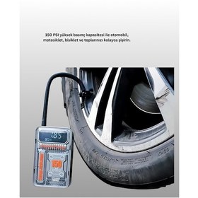 Resim Mini Boy Elektrikli Şarjlı Yüksek Basınçlı Lastik Şişirme Pompası 
