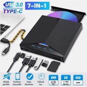Resim SHIPMENT Çok Fonksiyonlu 7 in 1 USB 3.0 Type-C Harici DVD RW CD Sürücü Yazıcı Okuyucu Oynatıcı Optik Sürücü 