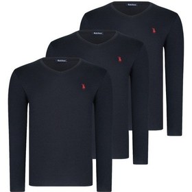 Resim Üçlü Set T8587 Dewberry V Yaka Erkek Sweatshırt-siyah-siyah-siyah Siyah-siyah-siyah 