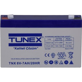 Resim Tunex 6v 12a 1,63 Kg Kuru Bakımsız Akü 151 50 94 100 Mm Tnx-6v1 