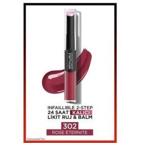 Resim L'Oreal Paris Infaillible 2-Step 24 Saat Kalıcı Likit Ruj & Balm - 302 Rose Eternite 
