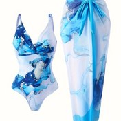 Resim Avrupa ve Amerikan Tarzında Şık Kadınlar Plaj Giyim, Moda Kadın Güneş Korumalı Bikini Seti. 