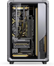 Resim Jonsbo X400 Orta Kule ATX PC Kasası, Temperli Camlı Arka Bağlantı Desteği, 13 Fan ve 360 mm Radyatör için Alan - Gri 