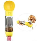 Resim Lemestar Köpek Seyahat Su Şişesi 300ml, Kuru Yemek Depolama, Tuvalet Kasa Ve İçme Fonksiyonu Birleşik, Sarı Renk 