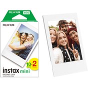 Resim Instax Mini 12 Makine Uyumlu 20'li Film ve Beyaz Fotoğraf Çerçevesi 