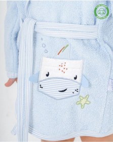 Resim Balinalı Bornoz Mavi Mavi 