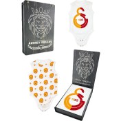 Resim Galatasaray Orijinal Lisanslı Bebek Zıbın 2'li Set Kişiye Özel Hediyelik Ahşap Kutulu 