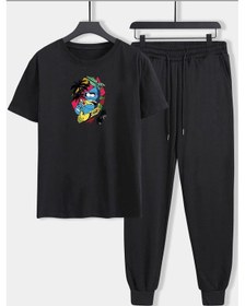 Resim Unisex Crazy Banana Baskılı 2'li Eşofman Takımı Siyah 