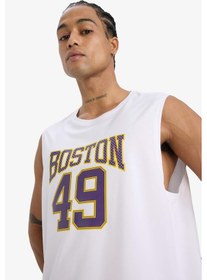 Resim DeFactoFit Hızlı Kuruyan Standart Fit Bisiklet Yaka Baskılı Sporcu Atlet E4394AX25HSWT34 