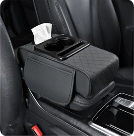 Resim Xuweiwei Gri 1x Pu Deri Konsol Pedi Bardaklık Mendillik Ve Saklama Çantası 