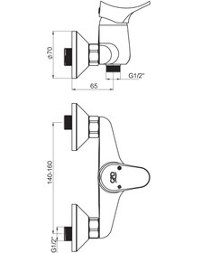 Resim Florus Duş Bataryası Krom Mdb170 Gpd 