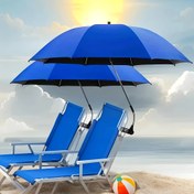 Resim 1 Adet Klipsli Plaj Kamp Şemsiyesi, Güneş Koruma ve UV Dayanıklı Parasol, Saklama Çantası Dahil, Taşınabilir Ayarlanabilir Dış Mekan Gölgelik, Dört Renk Seçeneği, Hafif ve Dayanıklı Tasarım, Kamp, Plaj Sandalyeleri, Golf Arabaları, Tekerlekli Sandalyeler, Patio Oturma Alanları ve Daha Fazlası İçin Uygun 