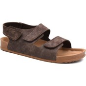 Resim Fly Soft S963 Poli Hafif Taban Cırtlı Erkek Sandalet Kahve Kahve 