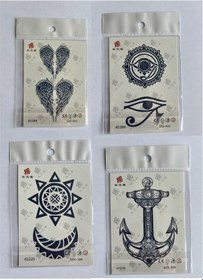 Resim Kanat Göz 3 Hafta Kalıcı 4 Adet Minimal Yarı Kalıcı Dövme Seti 