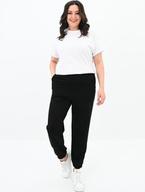 Resim Kadın Büyük Beden Yüksek Bel Eşofman Takımı 8095-24 - XL / Siyah 