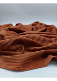 Resim Çizgili Kadife Kumaş Taba 