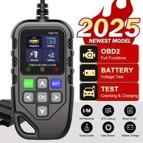 Resim 1 adet NOPNOG YM119 Araç OBD2 Tarayıcı - 4.57cm TFT Renkli Ekran, 9 Protokol, Pil Voltaj Test Cihazı, I/M Hazır Durumu Okuma, Kodları Temizleme, Gerçek Zamanlı Veri - Tüm Arabalar İçin Uygun, Profesyonel & DIY Kullanım, Otomotiv Testleri, Taşınabilir Cihaz, Sağlam Cihaz, Tanısal Aracı, Oto Teknisyenler 
