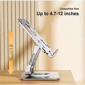 Resim Apple Uyumlu iPad Mini 6.nesil 8.3'' 2021 360 Derece Dönebilen Katlanabilir Metal Stand 