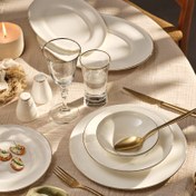 Resim Emsan Alicia Fine Bone 60 Parça 12 Kişilik Yuvarlak Yemek Takımı Gold 