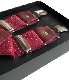 Resim Yage Bordo 3,5 Cm Puantiyeli Pantolon Askısı 