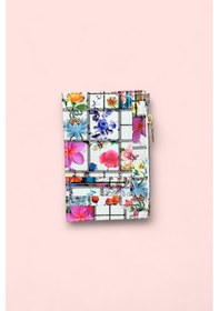 Resim Me-vo Çiçek Desenli Fermuarlı Kartlık, Patchwork Tasarım, Renkli Çiçek Baskılı Renkli Çok Renkli 