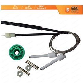 Resim Audi A6 C4 4A 1994-1998 100 C4 4/5 Kapı İçin Ön Sol Cam Kriko Set 