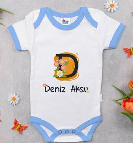 Resim BK Kids Kişiye Özel Mavi Bebek Body Zıbın - Model 109 