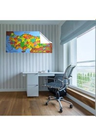 Resim Renkli Türkiye Haritası Manyetik Yapıştırıcı Gerektirmeyen Duvar Stickerı 118 Cm 56 Cm Çok Renkli 