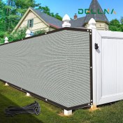 Resim DELLNA 1 Adet Gizlilik Çit Perdesi, 150 GSM Sağlam Çit Örtüsü, Delikli, %90 UV Engelleme, Havuz, Bahçe, Teras ve Arka Bahçe İçin Uygun - Gri 