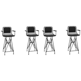 Resim Knsz orta boy tel bar sandalyesi 4 lü mağrur syhsyh kolçaklı sırt 