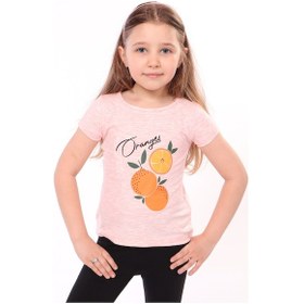 Resim Toontoy Kids Toontoy Kız Bebek Baskılı Tişört Pembe Melanj 